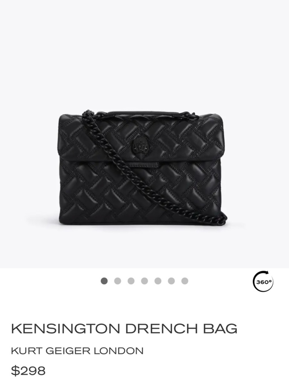 Kurt Geiger Quilted Crossbody Bag in Black